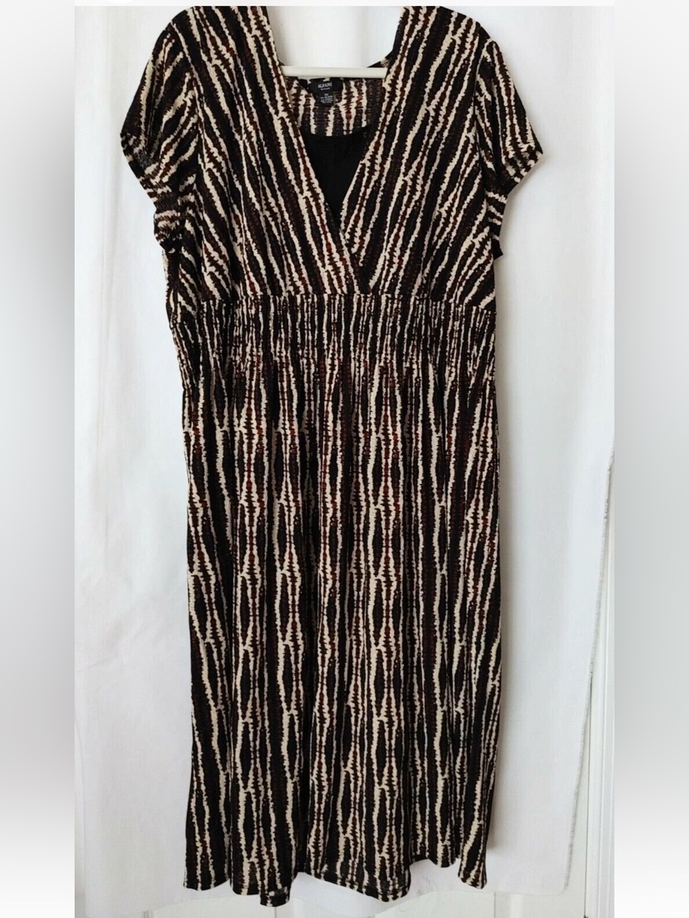 Alfani Woman Criss-Cross Bodice Smocked Waist Dress Size 2X